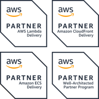  AWS Partner AWS Lambda Delivery, AWS Partner Amazon CloudFront Delivery, AWS Well-Architected Partner Program, Amazon ECS Delivery Partner 